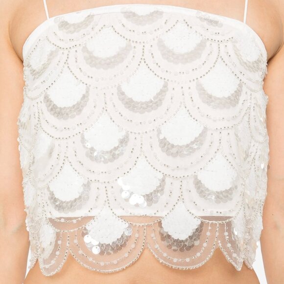 Rotate Birger Christensen Sequined Cropped Top – Size 36 (EU) - Picture 9 of 12